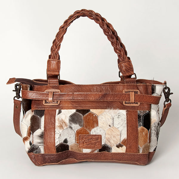 ADBG685 American Darling Handcrafted Western Leather Tote Bag with Braided Handle