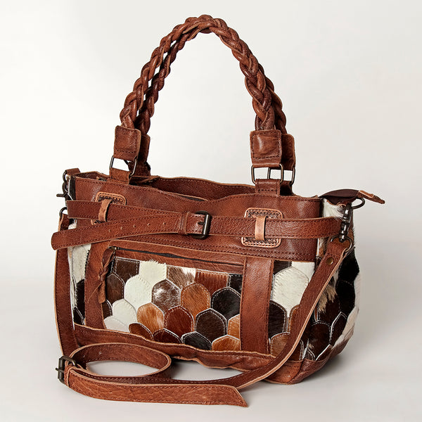 ADBG685 American Darling Handcrafted Western Leather Tote Bag with Braided Handle