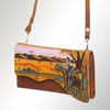 ADBGM179 Handcrafted Western Tooled Leather Crossbody with Artistic Rodeo Design