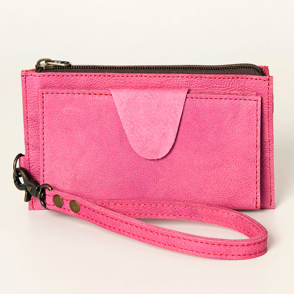 ADBG811 American Darling Handcrafted Pink Leather Wristlet bag - Premium Full Grain Western Purse