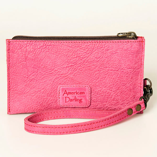 ADBG811 American Darling Handcrafted Pink Leather Wristlet bag - Premium Full Grain Western Purse