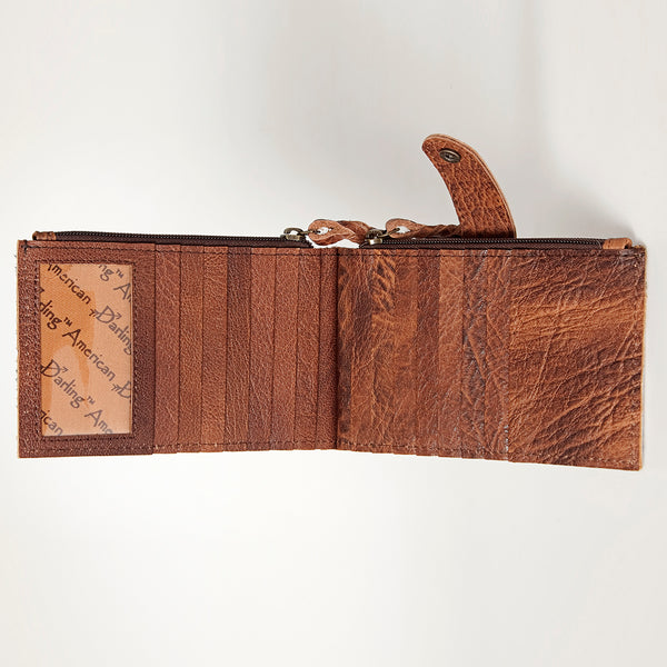 ADBG813 American Darling Hair-On Cowhide Card-Holder Bag with Leather Snap Strap