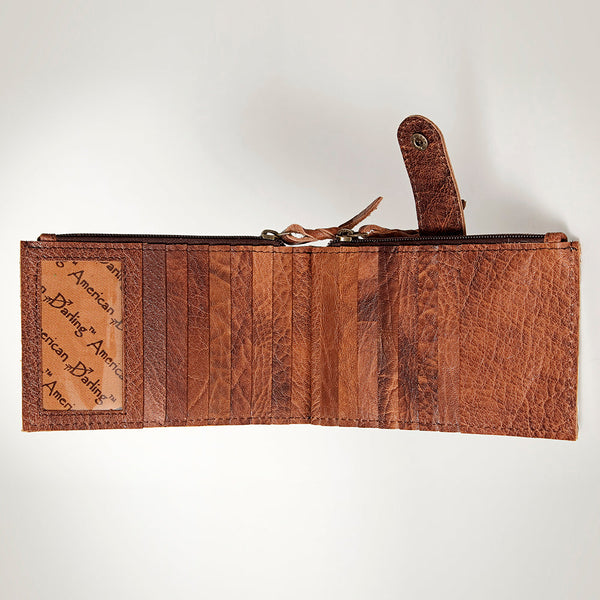 ADBG813 American Darling Hair-On Cowhide Card-Holder Bag with Leather Snap Strap