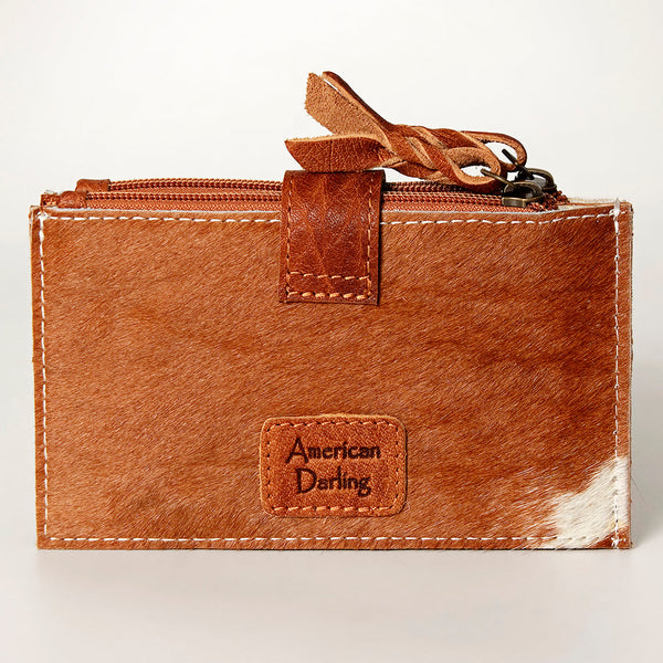 ADBG813 American Darling Hair-On Cowhide Card-Holder Bag with Leather Snap Strap