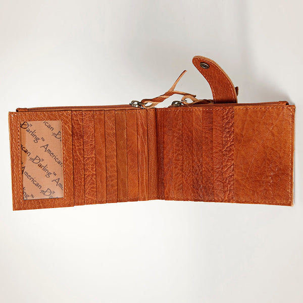 ADBG813 American Darling Hair-On Cowhide Card-Holder Bag with Leather Snap Strap