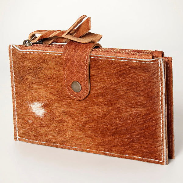 ADBG813 American Darling Hair-On Cowhide Card-Holder Bag with Leather Snap Strap