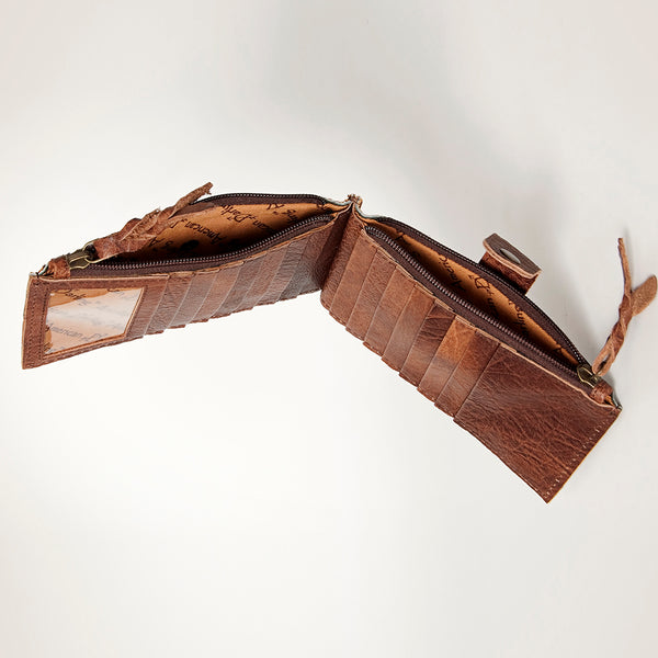 LC-ADBG813 Hair-On Cowhide Card-Holder Bag with Leather Snap Strap