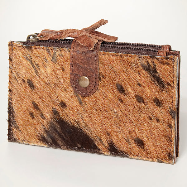 LC-ADBG813 Hair-On Cowhide Card-Holder Bag with Leather Snap Strap