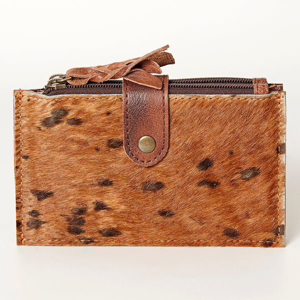 LC-ADBG813 Hair-On Cowhide Card-Holder Bag with Leather Snap Strap