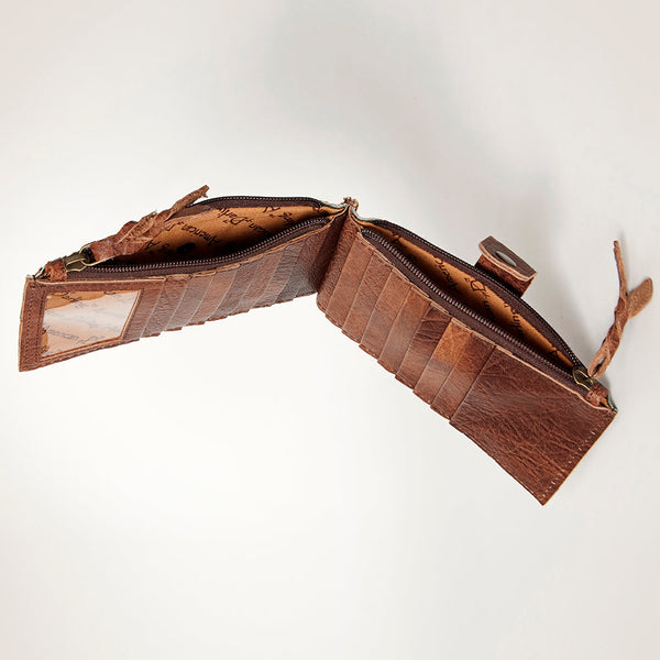 ADBG813 American Darling Hair-On Cowhide Card-Holder Bag with Leather Snap Strap