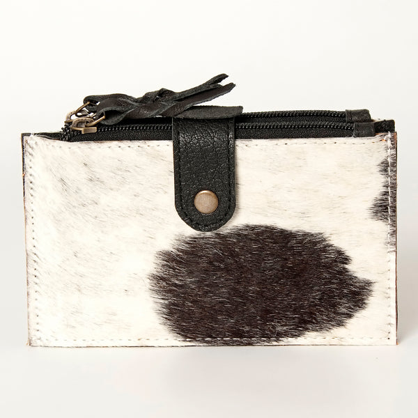 LC-ADBG813 Hair-On Cowhide Card-Holder Bag with Leather Snap Strap