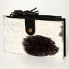 LC-ADBG813 Hair-On Cowhide Card-Holder Bag with Leather Snap Strap