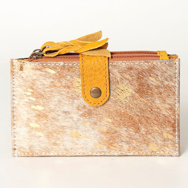 LC-ADBG813 Hair-On Cowhide Card-Holder Bag with Leather Snap Strap