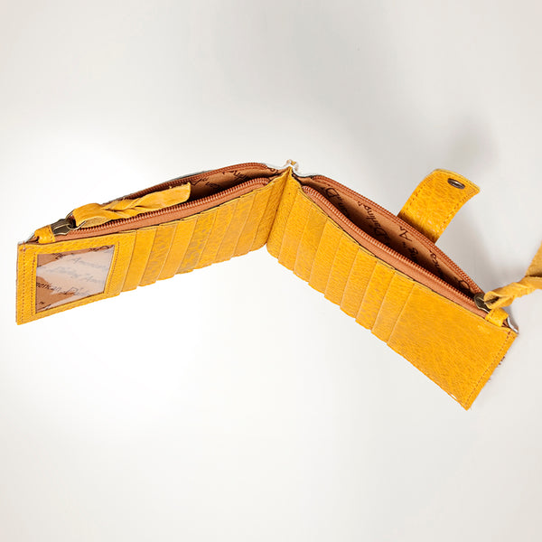 LC-ADBG813 Hair-On Cowhide Card-Holder Bag with Leather Snap Strap