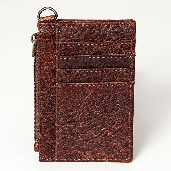 ADBG814 American Darling Genuine Leather Slim Card Holder Wallet with Zipper Pocket