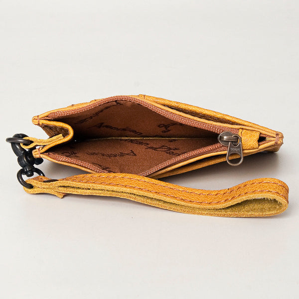 ADBG814 American Darling Genuine Leather Slim Card Holder Wallet with Zipper Pocket