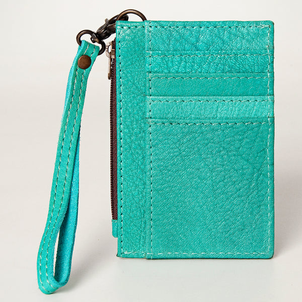 ADBG814 American Darling Genuine Leather Slim Card Holder Wallet with Zipper Pocket
