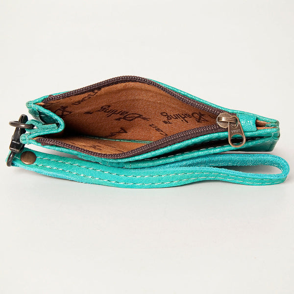 ADBG814 American Darling Genuine Leather Slim Card Holder Wallet with Zipper Pocket