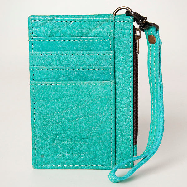 ADBG814 American Darling Genuine Leather Slim Card Holder Wallet with Zipper Pocket