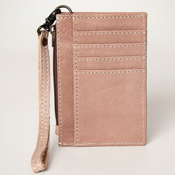 ADBG814 American Darling Genuine Leather Slim Card Holder Wallet with Zipper Pocket