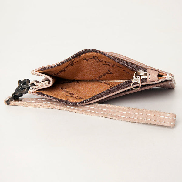 ADBG814 American Darling Genuine Leather Slim Card Holder Wallet with Zipper Pocket