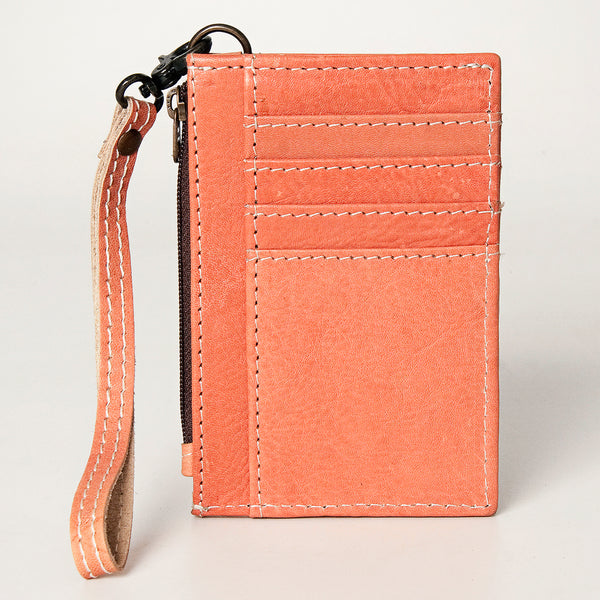 ADBG814 American Darling Genuine Leather Slim Card Holder Wallet with Zipper Pocket