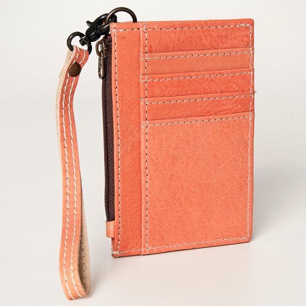 ADBG814 American Darling Genuine Leather Slim Card Holder Wallet with Zipper Pocket
