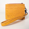 ADBG816 American Darling Genuine Leather Wristlet Card Holder with Snap Tab & Zip Pocket