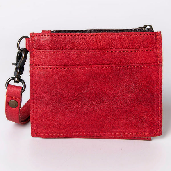 ADBG816 American Darling Genuine Leather Wristlet Card Holder with Snap Tab & Zip Pocket