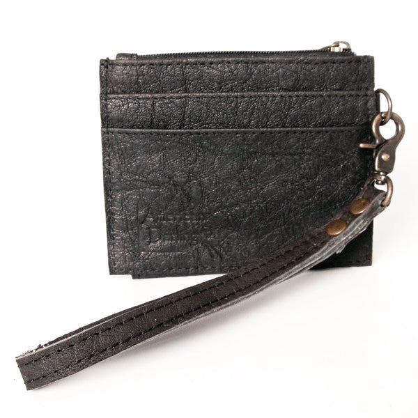ADBG816 American Darling Genuine Leather Wristlet Card Holder with Snap Tab & Zip Pocket