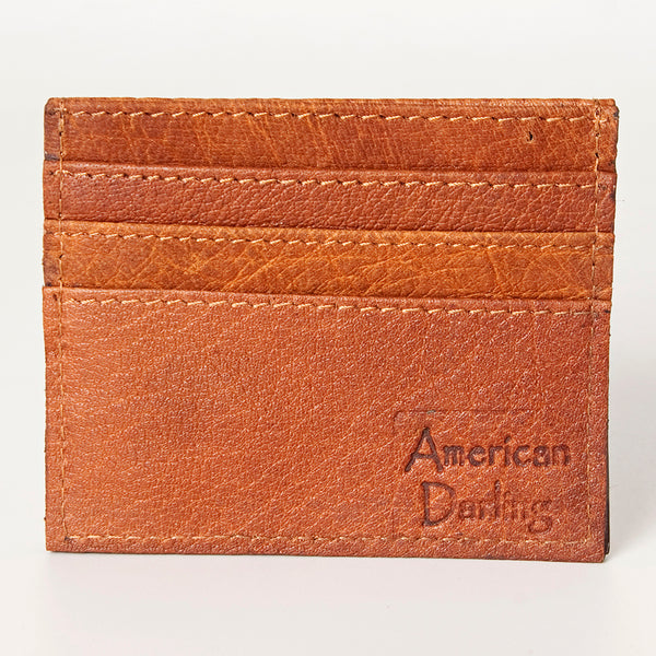 ADBG817 Handcrafted Hair on Hide Card Holder Pebbled Leather Western Slim Card Case