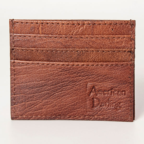 ADBG817 Handcrafted Hair on Hide Card Holder Pebbled Leather Western Slim Card Case