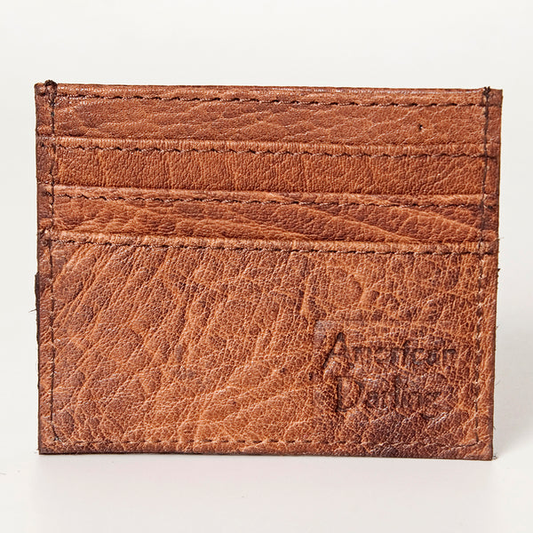 ADBG817 Handcrafted Hair on Hide Card Holder Pebbled Leather Western Slim Card Case