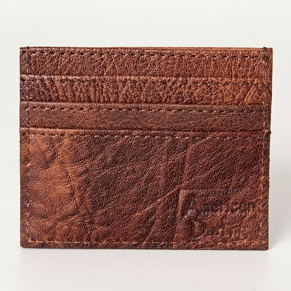 ADBG817 Handcrafted Hair on Hide Card Holder Pebbled Leather Western Slim Card Case