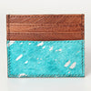 ADBG817 Handcrafted Hair on Hide Card Holder Pebbled Leather Western Slim Card Case