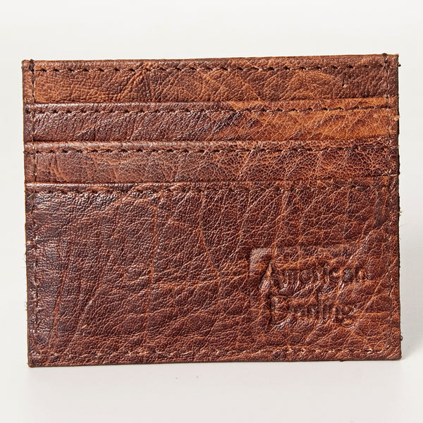 ADBG817 Handcrafted Hair on Hide Card Holder Pebbled Leather Western Slim Card Case