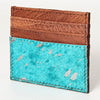 ADBG817 Handcrafted Hair on Hide Card Holder Pebbled Leather Western Slim Card Case