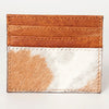 ADBG817 Handcrafted Hair on Hide Card Holder Pebbled Leather Western Slim Card Case