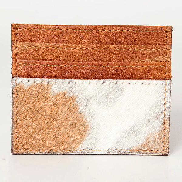 ADBG817 Handcrafted Hair on Hide Card Holder Pebbled Leather Western Slim Card Case
