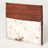 ADBG817 Handcrafted Hair on Hide Card Holder Pebbled Leather Western Slim Card Case