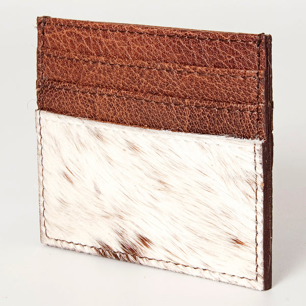ADBG817 Handcrafted Hair on Hide Card Holder Pebbled Leather Western Slim Card Case