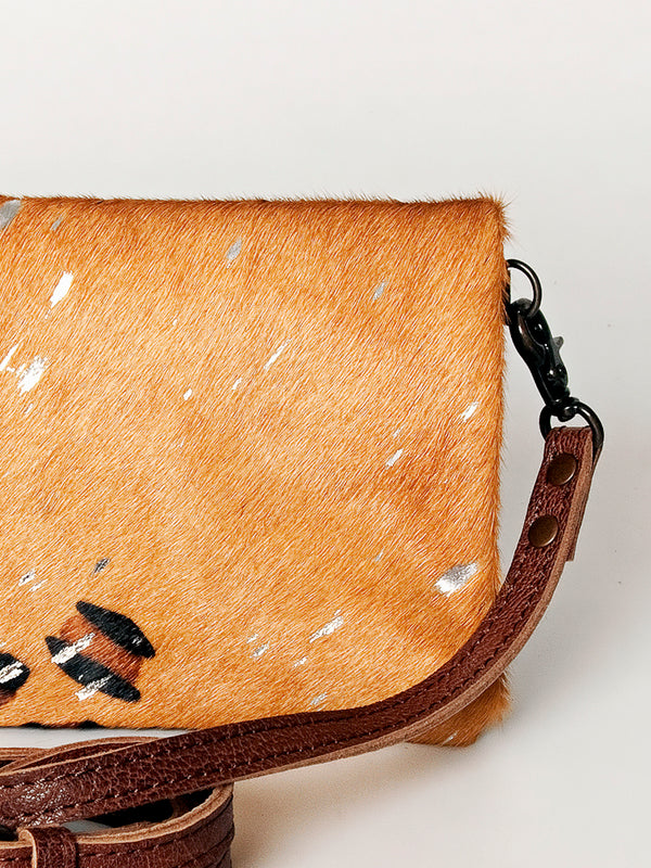 ADBG819 American Darling Handcrafted Leather Small Cross body Bag with Hair-On Cowhide