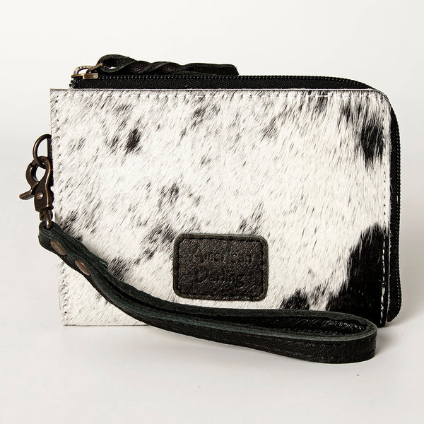 ADBG821 American Darling Handcrafted Leather Coin Purse with Authentic Hair-On Cowhide