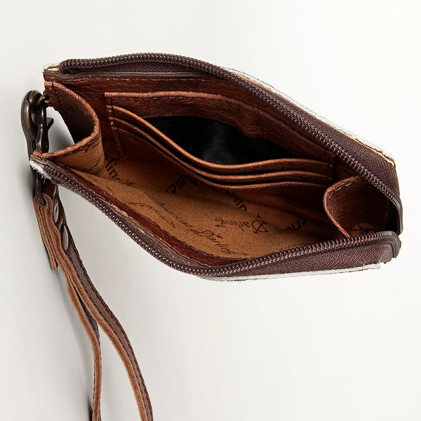 ADBG821 American Darling Handcrafted Leather Coin Purse with Authentic Hair-On Cowhide