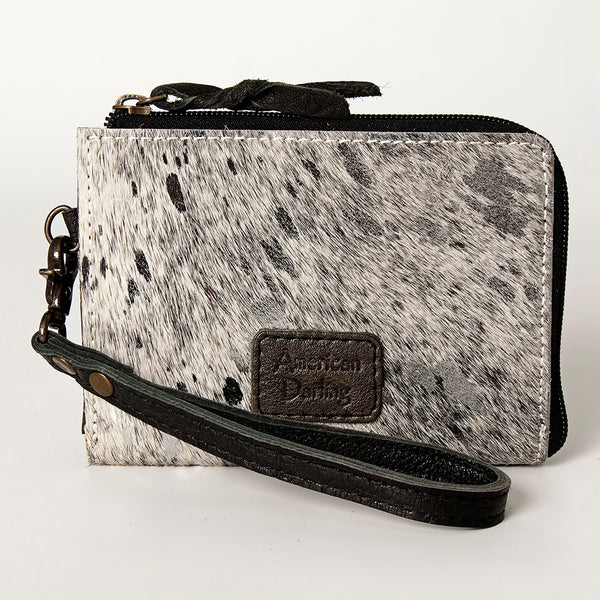 ADBG821 American Darling Handcrafted Leather Coin Purse with Authentic Hair-On Cowhide