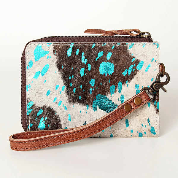 ADBG821 American Darling Handcrafted Leather Coin Purse with Authentic Hair-On Cowhide