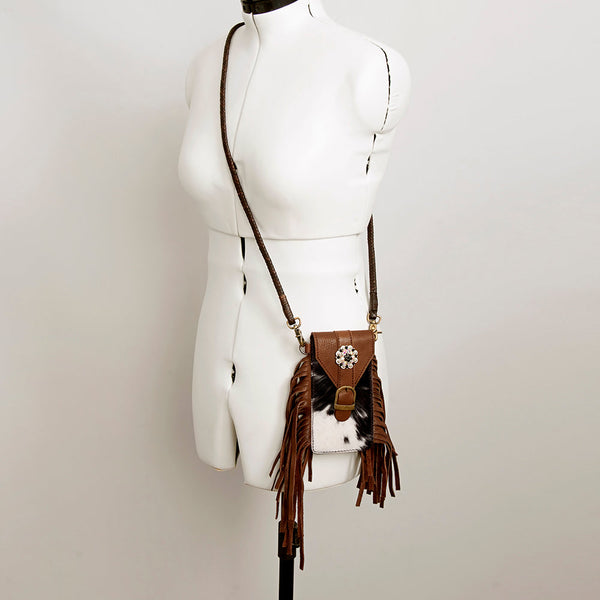 ADBGA243 American Darling Hair-On Cowhide Cell Phone Holder Genuine Leather