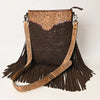ADBGS192 Floral Embossed Leather Large Crossbody Bag with Fringe & Tooled Strap - Western Elegant Purse