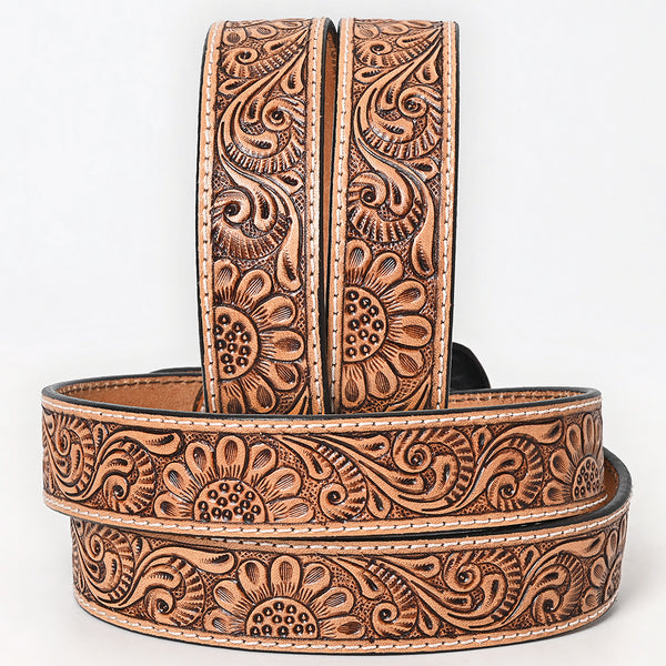 BER192-Hand Carved Western Leather Belt