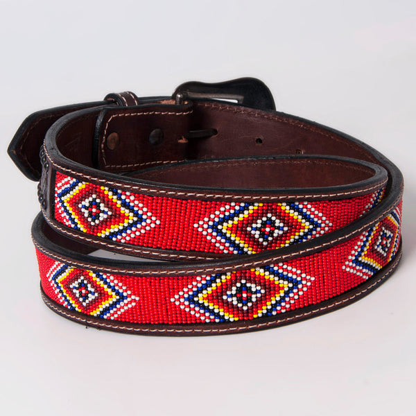BER220-Hand Carved Western Leather Belt